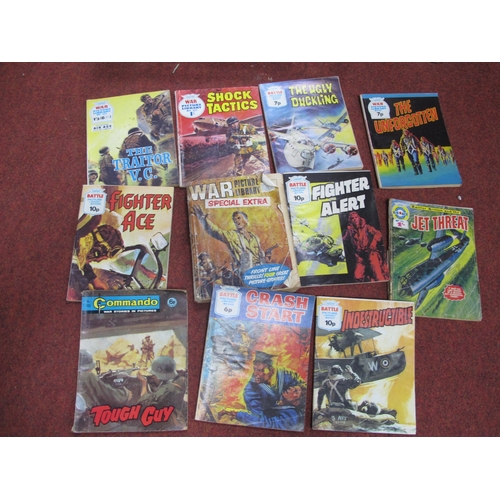 318 - A Tray of Various War Comics, to include Win or Lose, Home For a Hero, Mission to Greece, etc, (cond... 