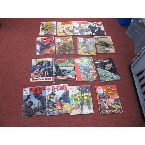 318 - A Tray of Various War Comics, to include Win or Lose, Home For a Hero, Mission to Greece, etc, (cond... 