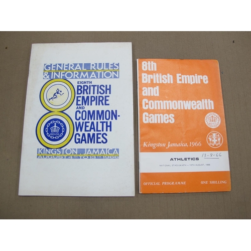 381 - 1966 Commonwealth Games, Jamaica Official Programme, Athletics, rules and information brochure. (2).