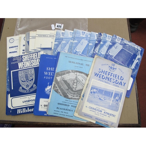 625 - Sheffield Wednesday Programmes, F.A Cup Semi Finals 1954, 60 & 66. 53-4 v. Preston (cover loose), 52... 