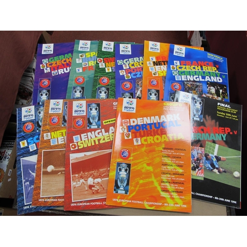 751 - Euro 96 Programmes, England's three Group 'A' games, The Four Group Issues, The Two Quarter Finals, ... 