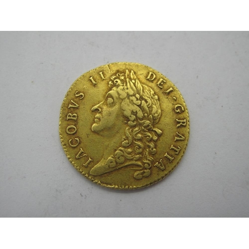 759 - 1687 James II Gold Guinea, second bust.