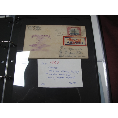 531 - A Four Ring Binder Containing A Collection of Flown Covers, mostly signed, Crash related covers and ... 