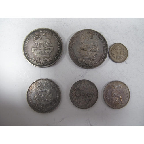 646 - XIX Century GB George IV Silver Coins, includes 1820, 1826 and 1836 Half Crowns, total weight 63g.