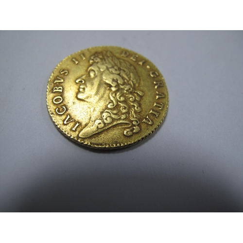 759 - 1687 James II Gold Guinea, second bust.