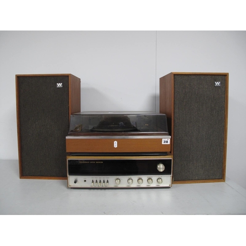 318 - Wharfedale Linton Audio Equipment, comprising of the receiver, record deck and a pair of Linton 2 sp... 