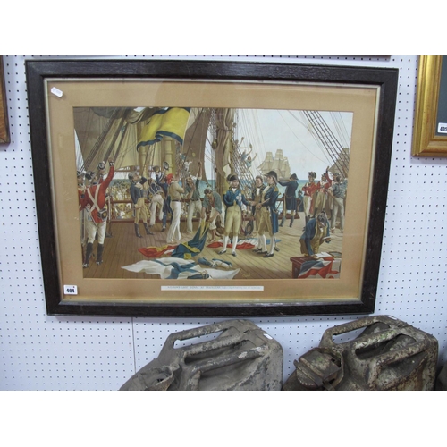 404 - Nelson's Last Signal at Trafalgar 'Everyman Will Do His Duty' Framed Print, 80 x 50cm.