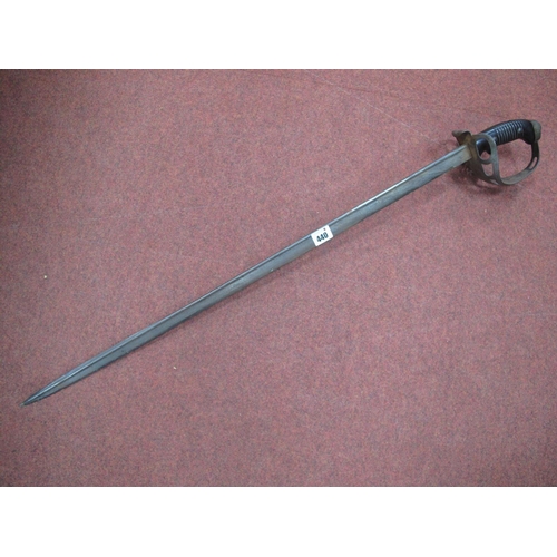 440 - An Imperial Prussian Cavalry Sword 1889, hilt has basket guard with Prussian Eagle and grip is Bakel... 