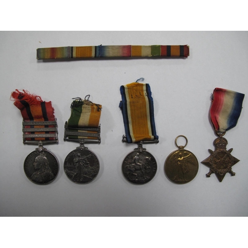 471 - Boer War and WWI British Medal Group: Queens South Africa Medal with three clasps Tugela Heights, Re... 