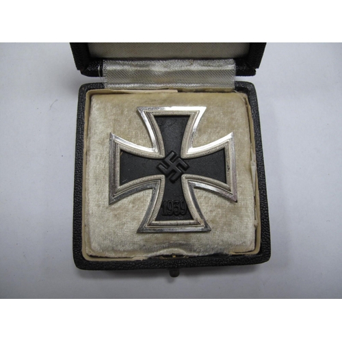 479 - WWII German Iron Cross First Class - Breast Badge, with catch/pin on reverse front of iron core bear... 