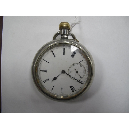 504 - A WWII Era large Pocket Watch, Roman numeral dial, with subsidiary seconds the edge marked S1218F.