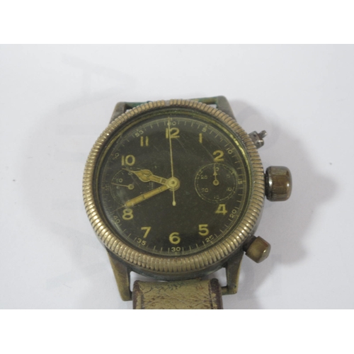 500 - WWII German Luftwaffe Aviator AK39 Wrist Compass, with bakelite case and leather strap, plus vintage... 