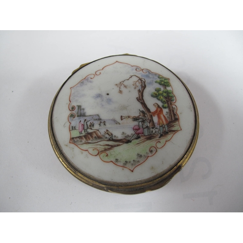 501 - Crimean War Interest Battle of Inkerman 1854 Porcelain, Metal and Wood Snuff Box, incorporating hand... 