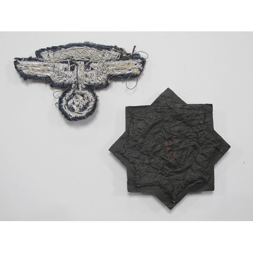 485 - NSKK (German Third Reich Motor Corps) Wire Woven Eagle, on cloth backing, with NSKK letters above Ge... 