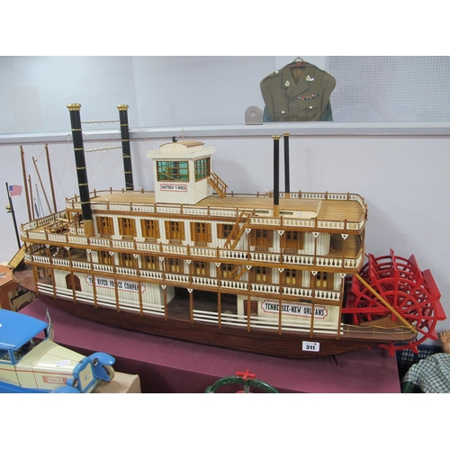 311 - A Well Built Wooden Static Model of a Four Decked Mississippi River Paddle Steamer, 