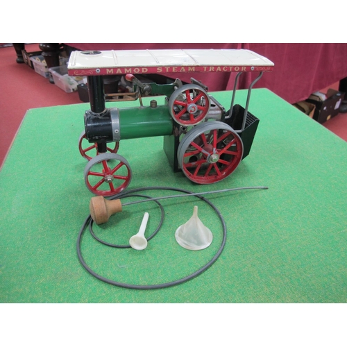 315 - A Mamod Teia Steam Tractor Model, with burner, scuttle, steering rod, chips in scratches to paint wo... 