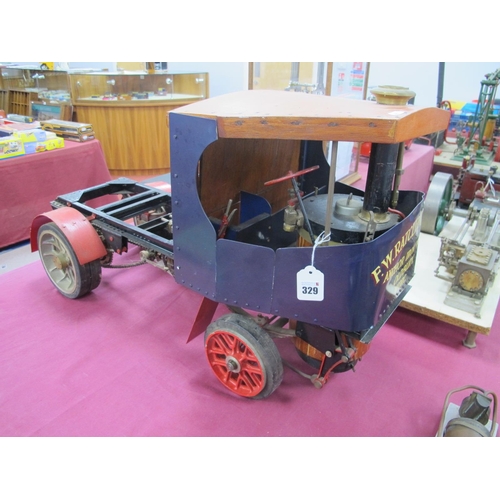 329 - A Two Inch Scale Clayton Live Steam Undertype Lorry, part constructed with boiler plus usual accesso... 