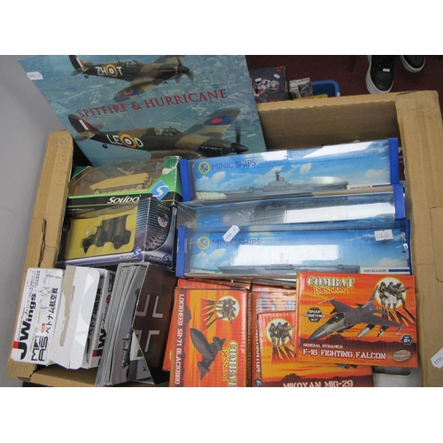 349 - A Quantity of Diecast Model Vehicles, plastic model kits, mostly with a military theme, to include f... 