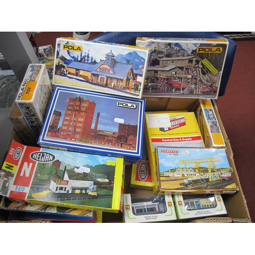 350 - A Quantity of 'N' Gauge Lineside Buildings Kits and Buildings by Pola, Bachmann, Hejan and Other, in... 