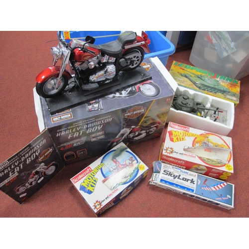 380 - A Newbright #61431 Radio Control Harley Davidson Fat Boy, Einco radio controlled leopard tank, plus ... 