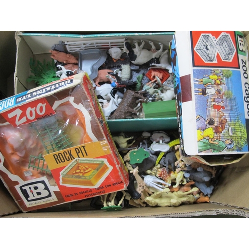 407 - A Quantity of Britains 200 and Farmyard Plastic Animals, Pens, 200 Cages, mostly unboxed.