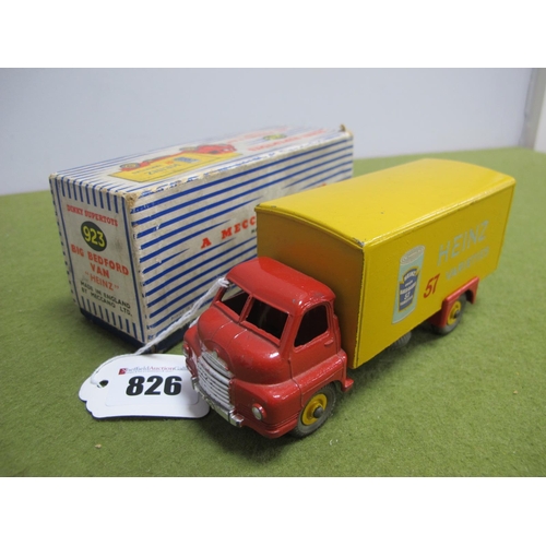 826 - A Boxed Dinky Toys Supertoys # 923 Big Bedford Van, 'Heinz' Baked Beans, red cab and chassis, yellow... 