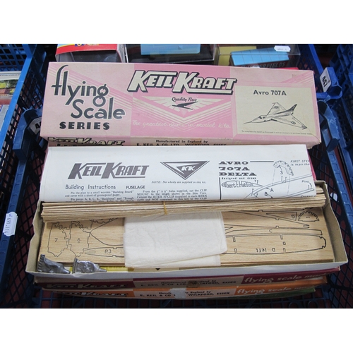 449 - Eight Keil Kraft Balsa Wood 'flying Scale Series' Model Aircraft Kits, including Fairey Junior, Skyr... 