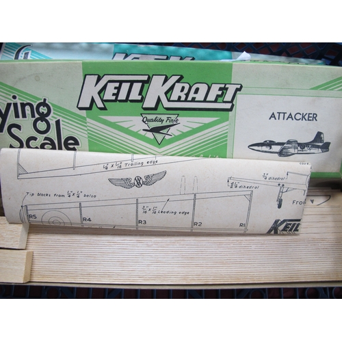 449 - Eight Keil Kraft Balsa Wood 'flying Scale Series' Model Aircraft Kits, including Fairey Junior, Skyr... 