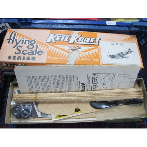 449 - Eight Keil Kraft Balsa Wood 'flying Scale Series' Model Aircraft Kits, including Fairey Junior, Skyr... 