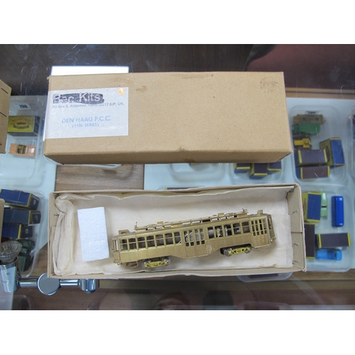 445 - A Quantity of Tram Kits Made Up and Motorised, various outline continental trams and rolling stock, ... 