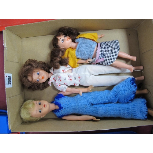 288 - Two Early Sindy Dolls, together with another toy doll, all unboxed.