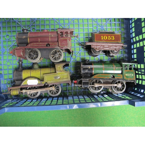 381 - Bing Pre-War 'O' Gauge/7mm 0-4-0 Clockwork Steam Locomotive, R/No. 3410 overall green, with black li... 