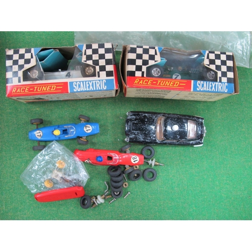 447 - Scalextric Slot Car Interest: Two Boxes Scalextric Race Tuned Slot Racing Cars, C5 Europa Vee, C8 Lo... 