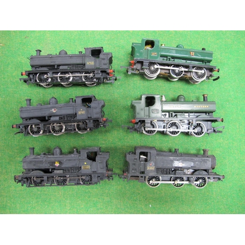 449 - Six 'OO' Gauge/4mm Unboxed GWR Class 57XX Pannier Tank 0-6-0 Steam Locomotives, by Bachmann, Hornby ... 