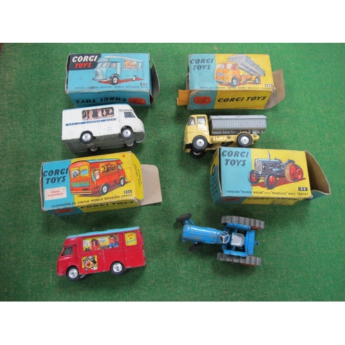 455 - Four Corgi Toys Diecast Model Vehicles, comprising of #413 Smiths 'Karrier Bantam' Mobile Butchers S... 