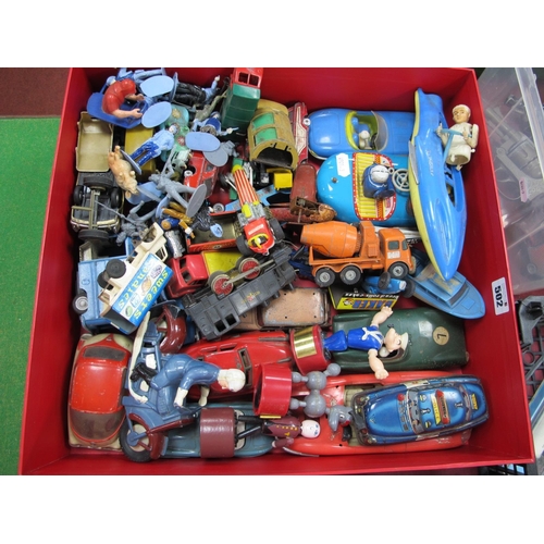 502 - A Collection of Tinplate Diecast, Plastic Model Vehicles, mid XX Century and later including Dinky T... 