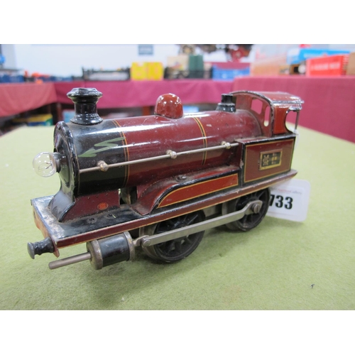 733 - A Marklin (Germany) Pre War 'O' Gauge 0-4-0 Tank Locomotive, electric 4 volt, missing tender, buffer... 