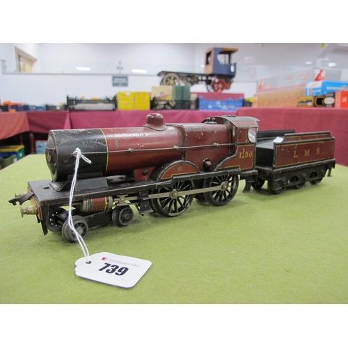 739 - Bassett Lowke Circa 1928/35 'O' Gauge/7mm Clockwork L.M.S Standard Compound 4-4-0 Steam Locomotive, ... 