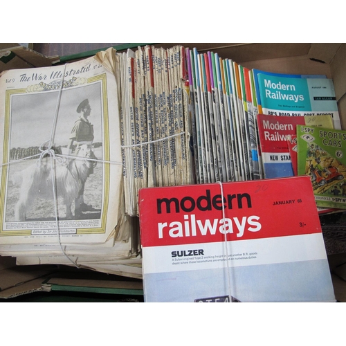 1097 - Modern Railway Magazines, Motor Repair, Overhauling magazines, War illustrated magazines, etc:- One ... 