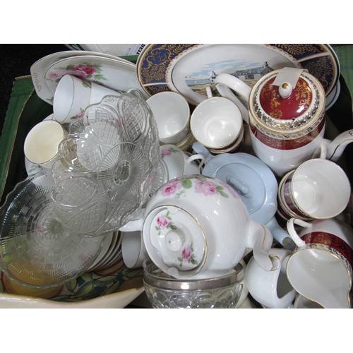 1137 - Royal Stafford Part Coffee Service, pressed glass cake stand etc:- One Box.