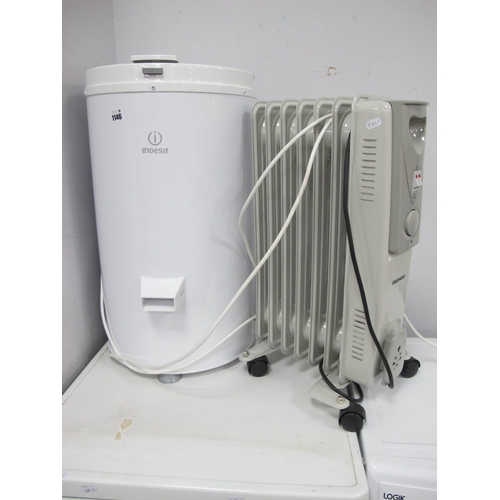 1146 - Indesit Spin Dryer, together with a Daewoo Heater.