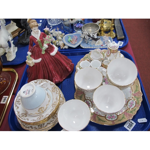 1164 - Coalport Ladies of Fashion Merry Christmas 2005 Figurine, Royal Vale Tea ware, dolls tea set::- One ... 