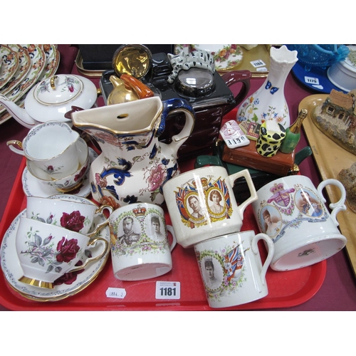 1181 - A Novelty Tea Pot in the form of an Aga, Masons Mandalay wall pocket in the form of a jug, etc:- One... 