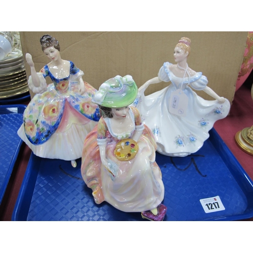 1217 - Royal Doulton Figurines - 'Kathy' HN3305, 'Kathleen' HN2933, 'Christine' HN2792. (3)