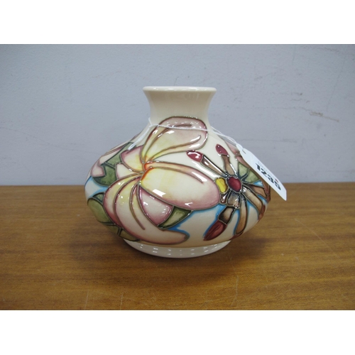 1235 - A Moorcroft Pottery Vase, painted with the 'Frangipani' design by Emma Bossons, of squat baluster sh... 