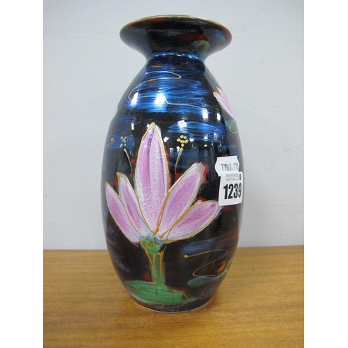 1239 - Anita Harris 'Lotus Flower' Minos Vase, gold signed, 20.5cm high.