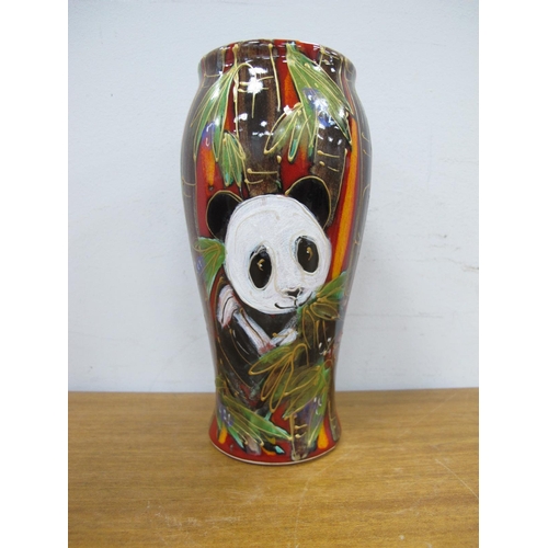 1246 - Anita Harris Panda Bella Vase, gold signed, 17cm high.