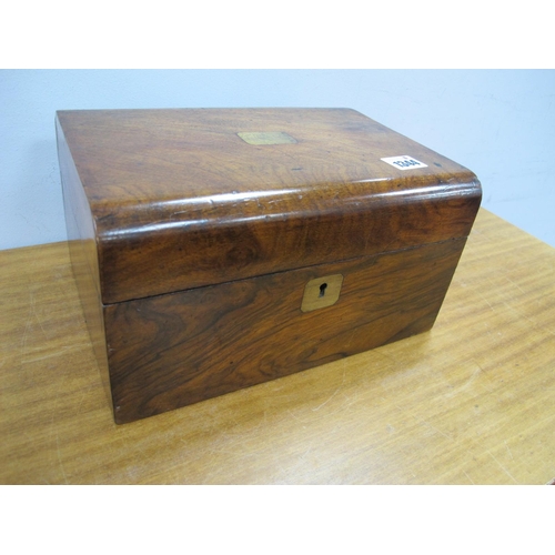 1344 - A XIX Century Walnut Box, with brass insert, 27.5cm wide.