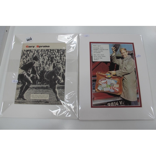 1429 - George Best & Gary Sprake Autographs, ink signed on an image of them, another featuring Bobby Charlt... 