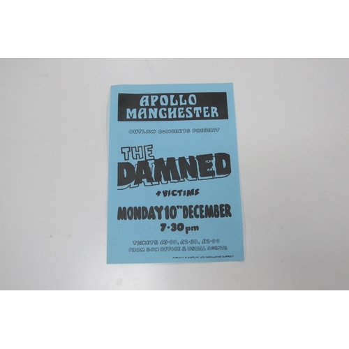 1440 - The Damned, Flyer for The Apollo Manchester 21 x 14.5cm.